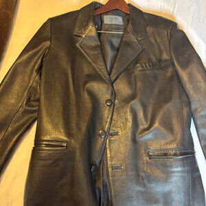 MayBe Leather Blazer Mens